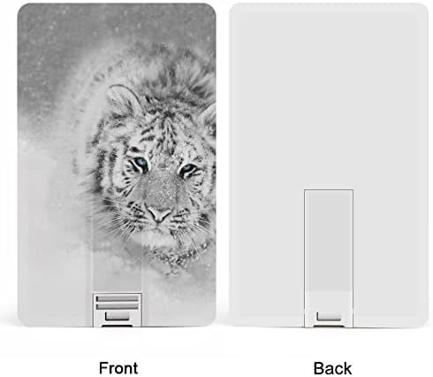 A hó Fehér Tigris Hitelkártya USB Flash Meghajtók Személyre szabott Memory Stick Kulcs, Céges Ajándék, Promóciós Ajándékot 32G