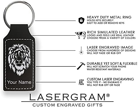 LaserGram Téglalap Kulcstartó, Unikornis, Személyre szabott Gravírozás Tartalmazza (Fekete-Ezüst)