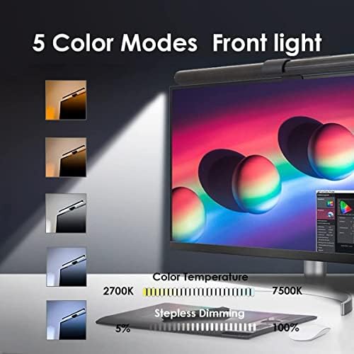 ANSCHE RGB Monitor fénysáv, E-Olvasó LED Feladat Lámpa RGB Háttérvilágítású, Számítógép-Monitor Lámpa 5 Fény Módok/Szabályozható