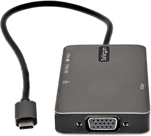 StarTech.com USB-C Többportos Adapter - USB-C-4K 30Hz vagy 1080p HDMI VGA - USB-C-Típusú Mini Dock w/ 100W Power Szállítási Áteresztés,
