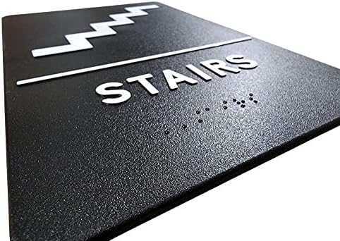 ADA Braille-Lépcső Alá - 6 x 9 (Fehér, Fekete)
