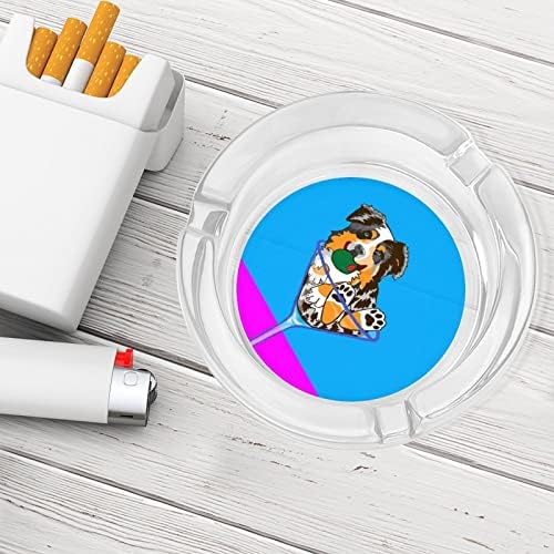 Ausztrál Juhászkutya Cigaretta Üveg Hamutartó Kerek Dohányzás Jogosultja Ash Tálcát Home Hotel Asztali Dekoráció