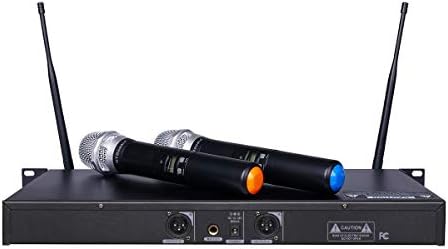 GTD Audio 2x800 Csatorna Diversity UHF Vezeték nélküli Kézi Mikrofon Karaoke Mikrofon Rendszer 733 (2 Kézi mikrofon)