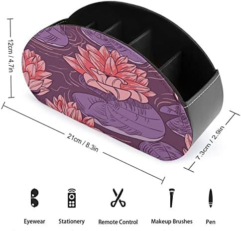 A Lotus pedig Szitakötő Tv Távirányító Birtokosai Smink Szervező Doboz PU Bőr Otthoni Tárolás Caddy Bolt 5 Rekesz