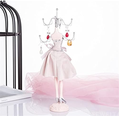 WODMB Fülbevaló tartó Nyaklánc Kijelző Rack Modell Ékszerek Rack Hercegnő Ablak Dekoráció Esküvői Ajándék (Szín : Rózsaszín,