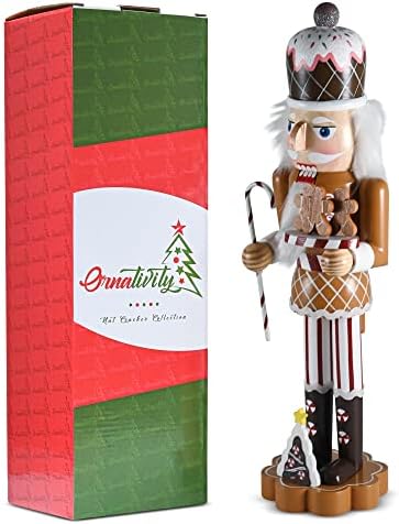 Ornativity Karácsonyi Társasjáték Mézeskalács Diótörő – Fából faragott Diótörő Candy Ember, Candy Cane, valamint a Mézeskalács Cookie-k