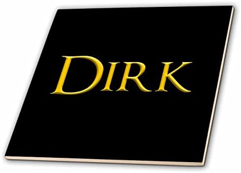 3dRose Dirk népszerű kisfiú neve Amerikában. Sárga, fekete varázsa ajándék - Csempe (ct_354456_1)