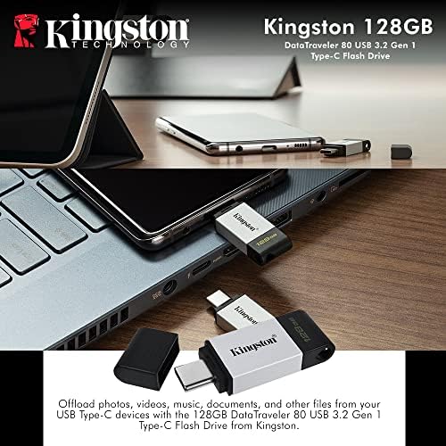 128GB Kingston DataTraveler 80 Hordozható, Könnyű USB Flash Drive - dt 80 használjuk/128GB (5 Csomag) w/ USB 3.2 Gen 1 C-Típusú Kapcsolat,