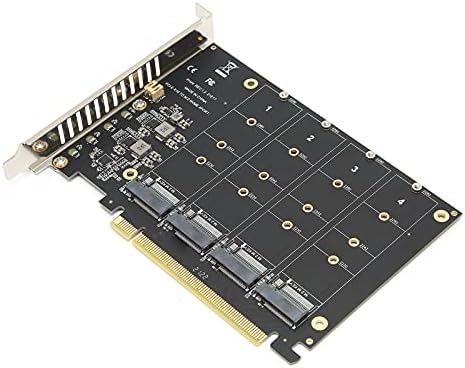 Yosoo Egészségügyi Felszerelés NVME PCIE Adapter Kártya, Adapter Kártya 4 Port M. 2 NVMe SSD PCIE X16 M Gombot Merevlemez