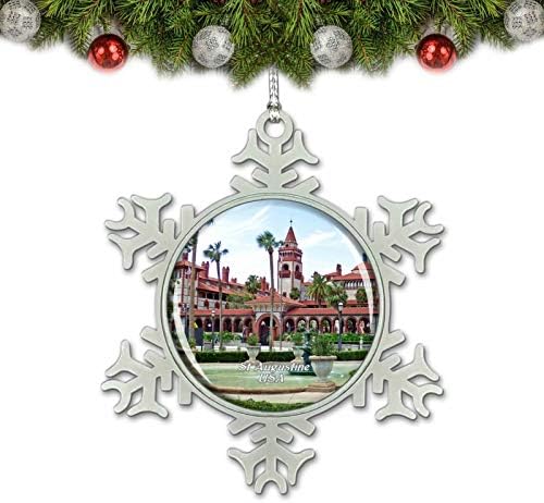 Umsufa USA Amerika St Augustine, Florida Flagler Főiskola Karácsonyi Dísz Fa Dekorációs Kristály Fém Souvenir Ajándék