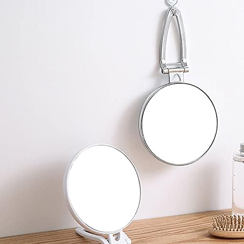 FXLYMR Asztali Smink Tükör Szépség Tükör Kétoldalas Nagyító Kozmetikai Tükör 10X Hordozható Kézi Összecsukható Fürdőszoba Öltözködés