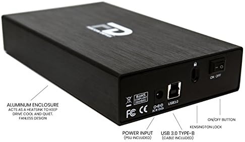 Fantom Vezet 10TB Külső Merevlemez, USB 3.0/3.1 Gen 1 Alumínium ház - Mac, Windows, illetve az Xbox (GF3B10000U) (Felújított)