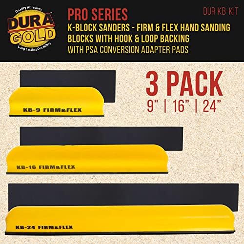 Dura-Gold Pro Series K-Blokk Sander Iroda & Flex Kézi Csiszoló Készlet tépőzáras Hordozó, valamint a PSA Adapter Pad & 120 As
