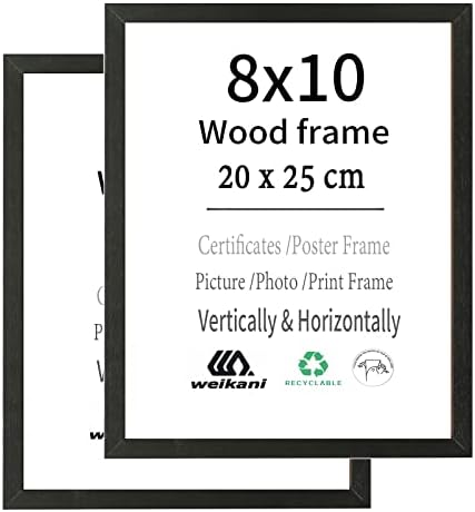 Weikani 5x7 TÖLGY Fa Képkeret,2 Csomag-13x18cm Fa Képkeret,Bizonyítvány Keret Plexi Falra Szerelhető vagy Asztalra Kijelző