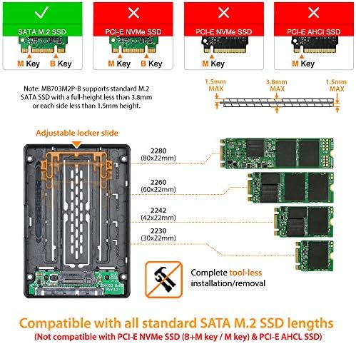 ICY DOCK M. 2 SATA SSD 2,5 hüvelykes SATA III SSD Burkolat Adapter | EZConvert MB703M2P-B