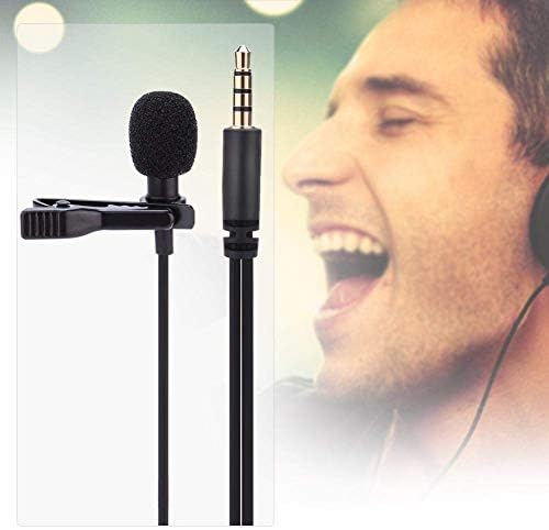 FOSA Csiptetős Mikrofon, 3,5 mm-es Mini Jack Vezetékes kihangosító Clip-on Hajtóka Fülhallgató Mikrofon, Okostelefonok, YouTube,