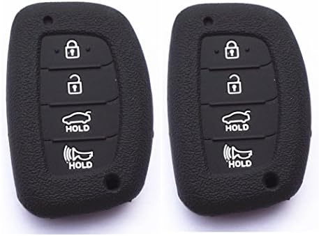 WFMJ 2db Fekete Szilikon Okos Távoli 4 Gomb kulcstartó tok Hyundai Elantra Avante Szonáta Tucson i40 ix35
