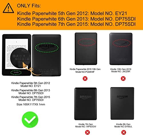 Esetében 6 Kindle Paperwhite 2012-2015 (Model No. EY21 & DP75SDI).a Stylus,Automatikus Wake/Sleep - Slim Tartós PU Borító