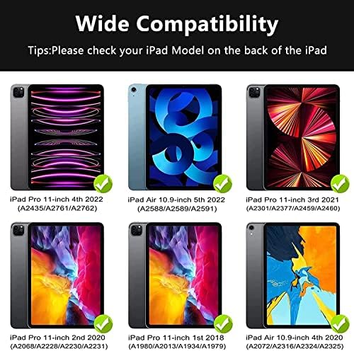 ZXA Billentyűzet Esetében 2022 iPad Air 5. / Pro 11 inch, Forgatható 360 iPad Pro Keyboard Case 11 inch 2021/2020/2018, Kompatibilis
