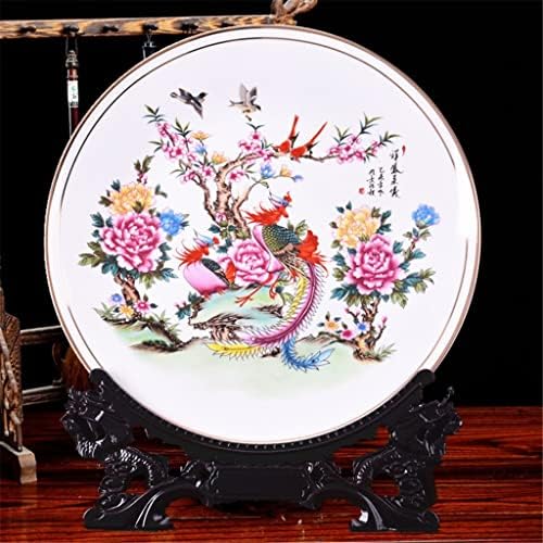 TJLSS Kerámia Díszítő Lemez Kínai Dekoráció Rendszám Fa Alap Porcelán Tányér Szett Esküvőre GIF