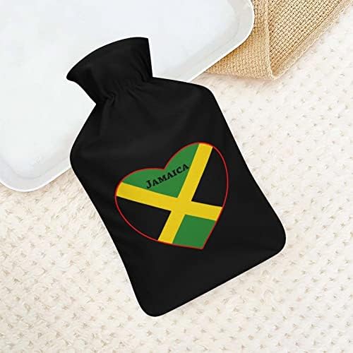 Jamaica Zászló Szív Forró Víz, Üveg, Gumi Injekció Meleg Plüss Fedél Ágy a Menstruációs Fájdalom, Görcsök 1 Liter