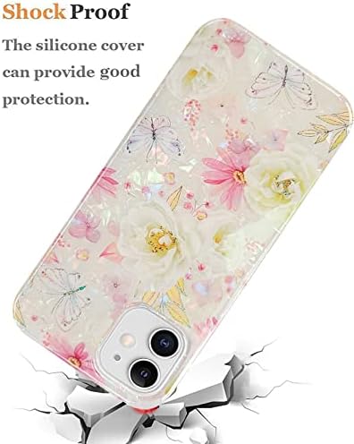 J. west iPhone Mini Case 12 5.4 inch,Luxus, Csillogás Csillámos Áttetsző Világos, Színes, Opál Gyöngyös Thinfoil Design Csillogó