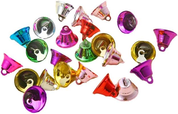QianKao DIY手工圣诞树铃铛挂件 彩色开口铃铛 多尺寸 喇叭铃铛(1.4-ES)