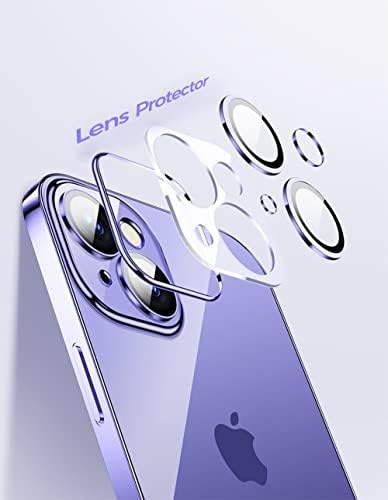 AmazFCCY iPhone 14 Pro Max 6.7 Tiszta Ügy, Aranyos Luxus Galván Keret, Átlátszó Átlátszó TPU Vissza a Kamera Lencséjét Védő Vékony Slim Cover
