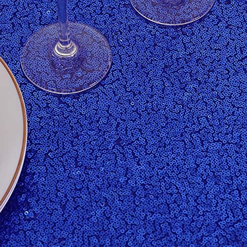 CMICHO Royal Kék Flitteres Terítő - Varrat nélküli, Csillogó asztalterítő Csillogó Téglalap alakú Terítő, 60 cm-es 85-Hüvelyk