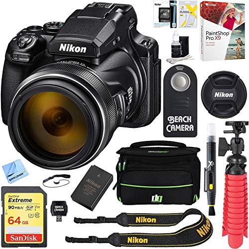 Nikon (26522 COOLPIX P1000 16MP 125x Szuper-Zoom Digitális Fényképezőgép + 64 GB Memória & Tartozék Csomag