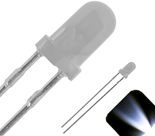 3mm Kerek Felső Lencse Matt, LED - hűs, Tiszta Fehér LED - Ultra Fényes (Csomag 100)