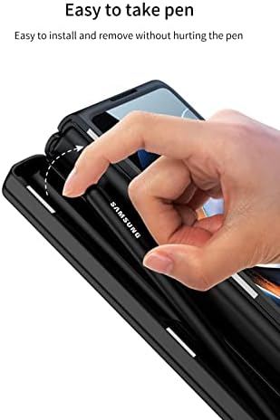 SHIEID Samsung Z Fold 4 Esetben Bőr tolltartó, Galaxy Z Fold 4 Esetben a Zsanér Védelem Beépített képernyővédő fólia & Kitámasztó