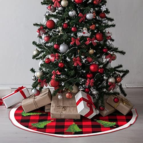 Boldog Karácsonyt mindenkinek Jó Éjszakát karácsonyfa Szoknya, Téli 30 x 30 karácsonyfa Mat Karácsonyi Piros Kockás Fa Alap