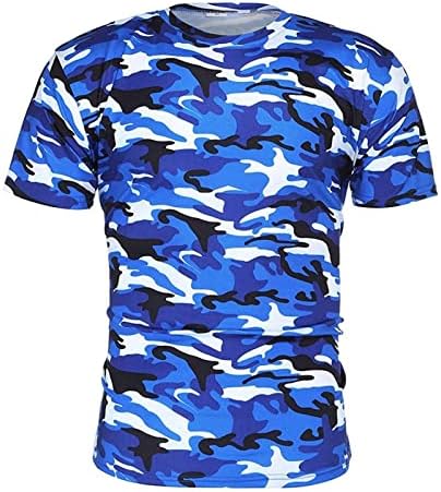 A férfiak Rendszeres Fit Camo Sleeve T-Shirt Rövid Ujjú Álcázás Ing Tetejét Vékony, Sportos Katonai Pulóver Póló