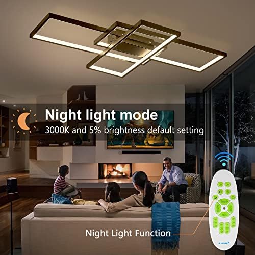 XEMQENER Modern Mennyezeti Lámpa Lámpatest, Szabályozható LED Mennyezeti Lámpa Távirányító, Fekete Akril süllyeszthető Mennyezeti