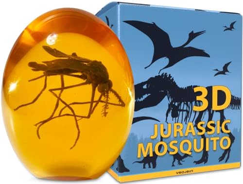 VEOJEIN Jurassic 3D Szúnyog az Amber Gyanta | Valódi 3D-s Eredeti terv Reális Lapos Alsó Alakú | Dinoszaurusz DNS-Replika Őskori Világ |