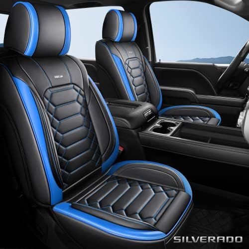 FREESOO Chevy Silverado üléshuzatok - Silverado GMC Sierra üléshuzatok Bőr-2014 2015 2017 2018 Chevrolet Silverado üléshuzatok Teljes