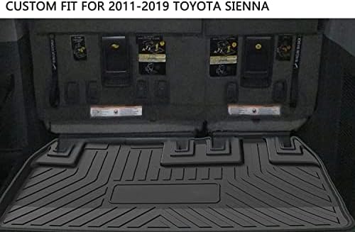 Sienna Rakomány Mat - Kompatibilis 2011-2019 Toyota Sienna，Minden Időjárási Hátsó Rakomány Hüvelyek Csomagtartó Tálca szőnyegek，3D