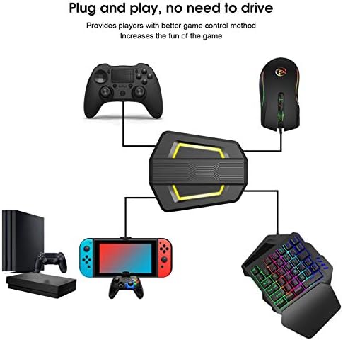 Egy Kézzel RGB Gaming-Billentyűzet-Egér Kombó Átalakító, 3200 DPI Egér, 35 Kulcsok Gaming Billentyűzet Adapter Bázis Készlet