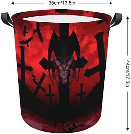 Devilman Bőgőmasina Szennyes Kosár Összecsukható Anyag Akadályozza Párnázott Fogantyúk, Ruhákat, Kosarakat Tartós Ládákat Könnyű cipekedsz