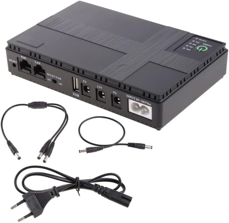Mini Hordozható UPS Akkumulátoros 5V/9V/12V Szünetmentes Tápegység WiFi, Router 10400Mah Tartalék Adapter