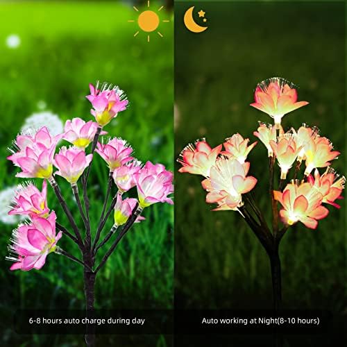 Napenergia Virág Lámpák Kültéri Dekoratív, 2 Csomag Kerti Lámpák Napelemes Vízálló 2 Világítási Mód Csillogó, lassan Táj Tét Fény