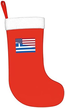 TZT Amerikai Zászlót, görög Zászló Karácsonyi Harisnya, Karácsonyi Ünnep Party Ajándékok Család Ünnepi Dekoráció, 18 Colos