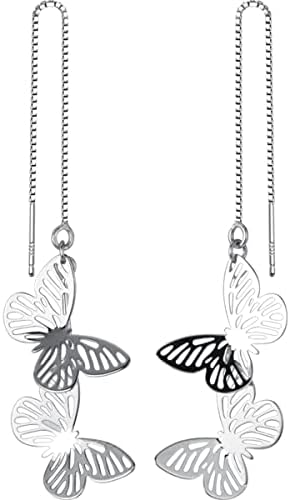 JMS18K Aranyozott Kecses Élénk Pillangó Tassel Fülbevaló, Ezüst Post CZ 3D pillangó Csepp Karika Fülbevaló Tündér Fülbevaló a Nők, Lányok