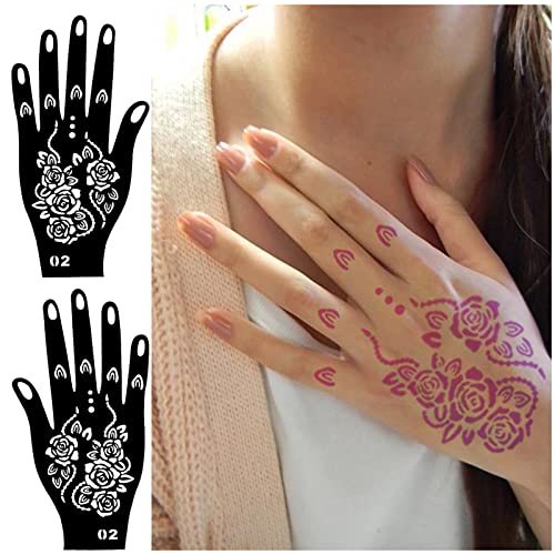 GFHIH henna tetoválás sablon 100 db, 22 fekete tetoválás sablonok, újrafelhasználható Henna tetoválás készlet, amely alkalmas a