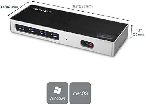 StarTech.com USB-C & USB-A Dock - Dual Monitor 4K-60Hz Dock DisplayPort + HDMI - Hibrid USB 3.0 Dokkoló Állomás, USB-C/USB-EGY Laptop