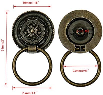 HONJIE 30mm/1.2-es Vintage Európai Stílusú Szekrény Szekrény Szekrény Ajtó Fiók Gyűrűt Húzza Fogantyúk, Gombok-4DB