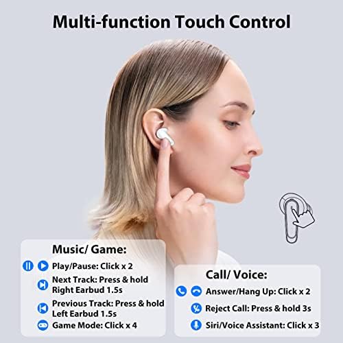 2 Pár Fekete & Fehér Pár Vezeték nélküli Fülhallgató COOYA Vezeték nélküli Fülhallgatót Bluetooth 5.2 Fejhallgató a Samsung S23