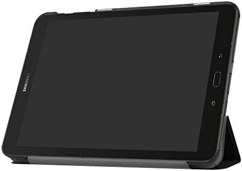 SATURCASE Esetben a Samsung S3 Galaxy Tab 9.7 SM-T820 T825, PU Bőr Flip Összecsukható Folio Tablet Állvány Védő Fedelet (Fekete)