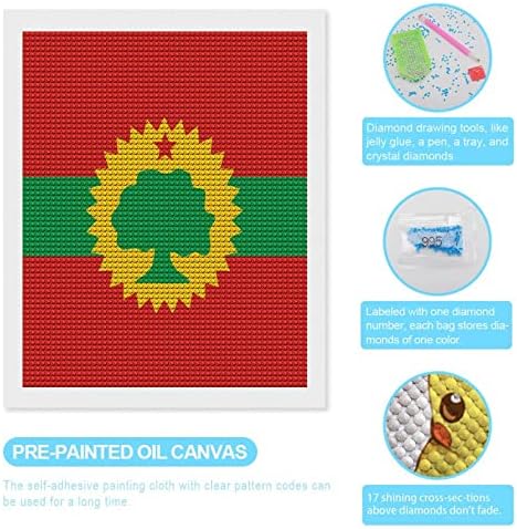 Zászló A Oromo Felszabadítási Front Gyémánt Festmény Készletek DIY Festék Teljes Fúró Gyémánt Festmény Kép Művészet Kézműves Haza Wall Art